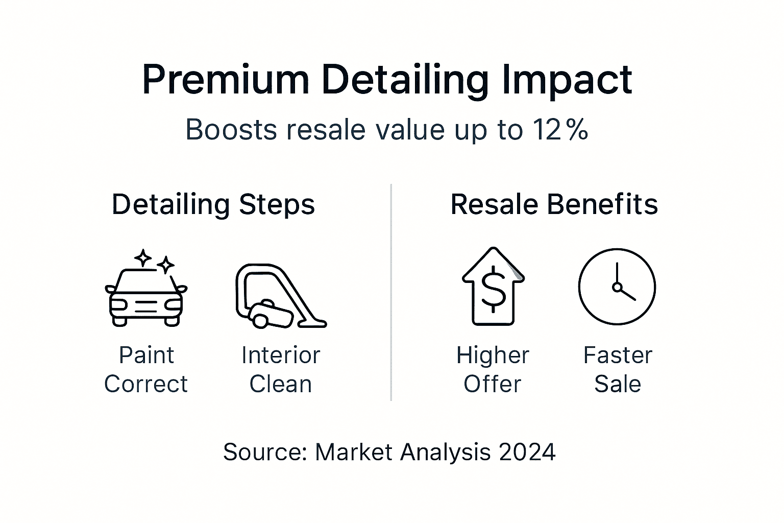 Infographic showing detailing steps and resale benefits