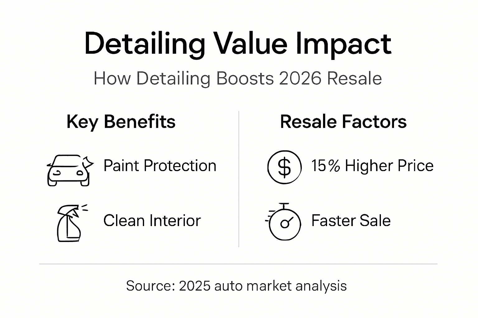 Infographic comparing detailing and resale value