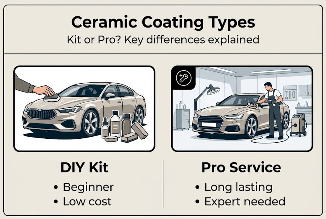Infographic comparing ceramic coating product types