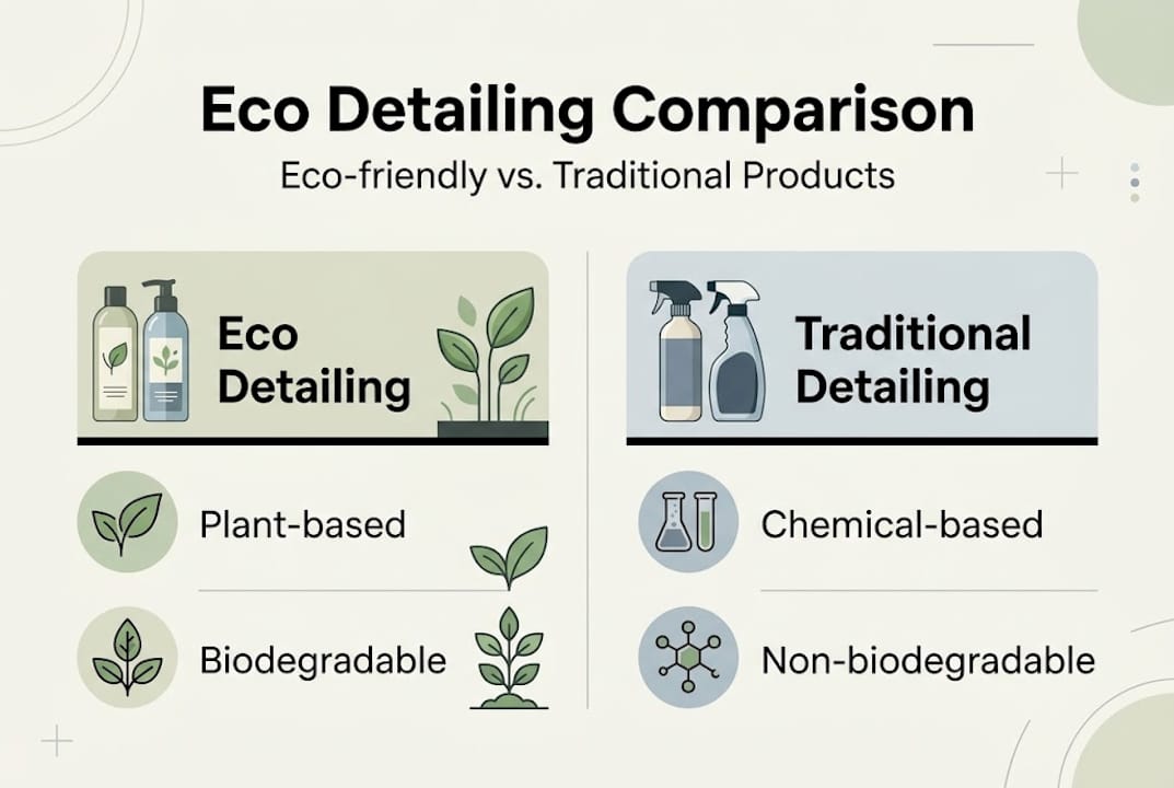 Infographic comparing eco and traditional detailing