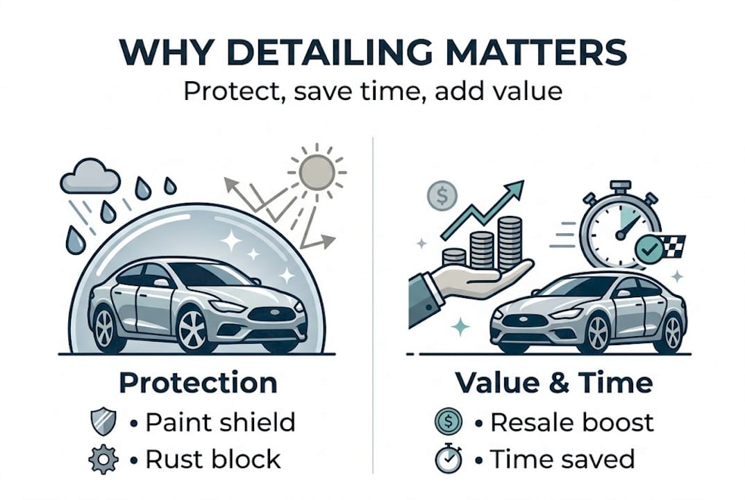 Infographic on detailing benefits for car owners
