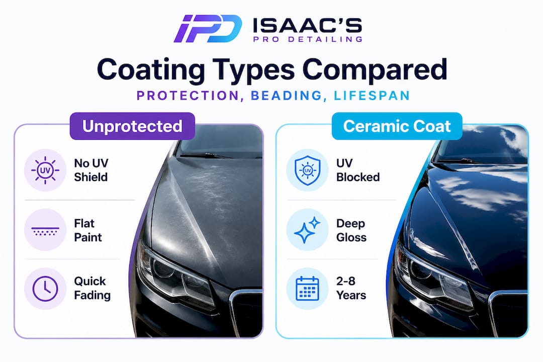 Infographic comparing unprotected vs ceramic coated cars