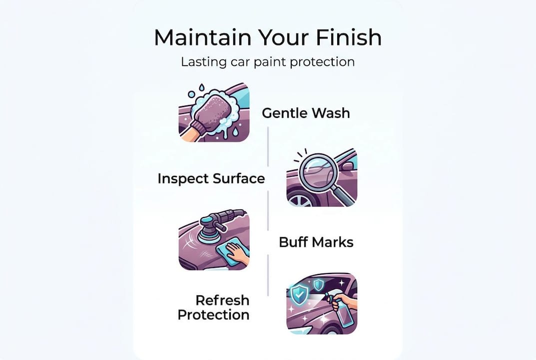 Infographic for maintaining car paint protection steps