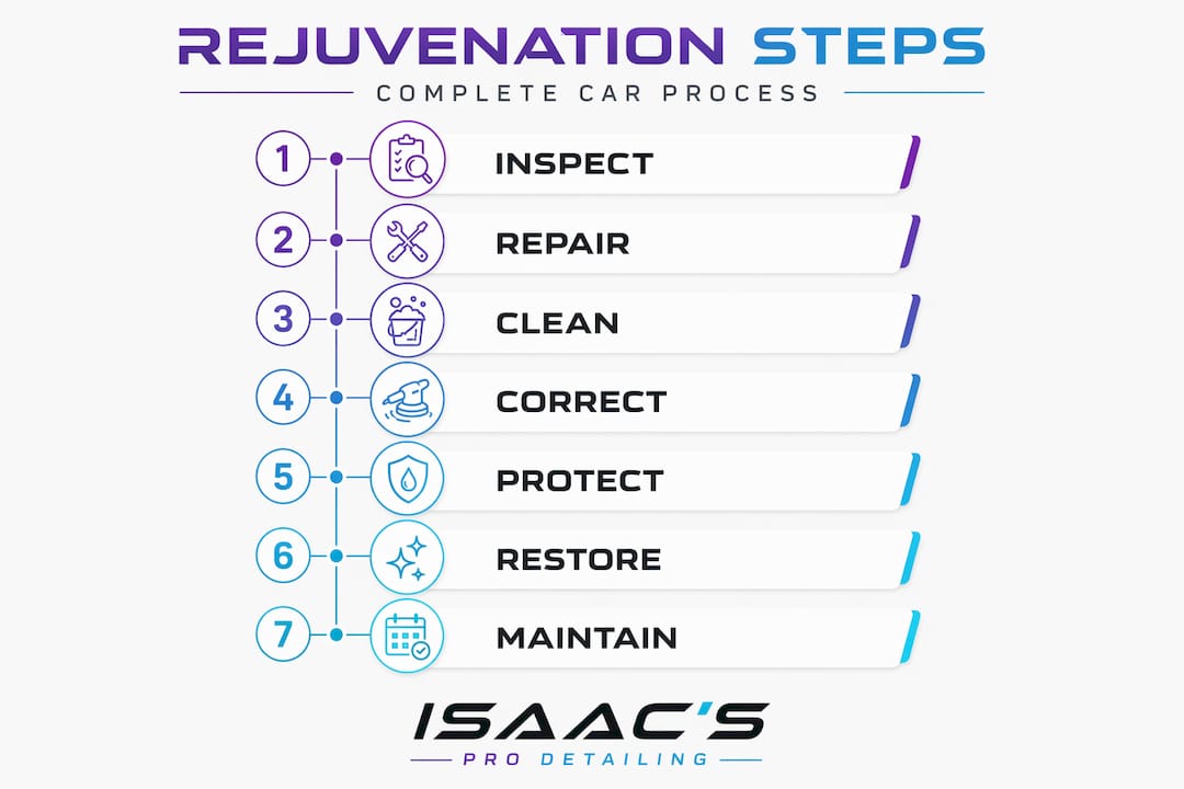 Infographic showing steps of vehicle rejuvenation