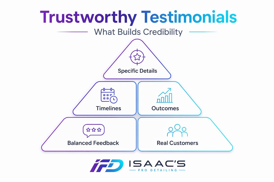 Infographic showing credibility hierarchy for testimonials