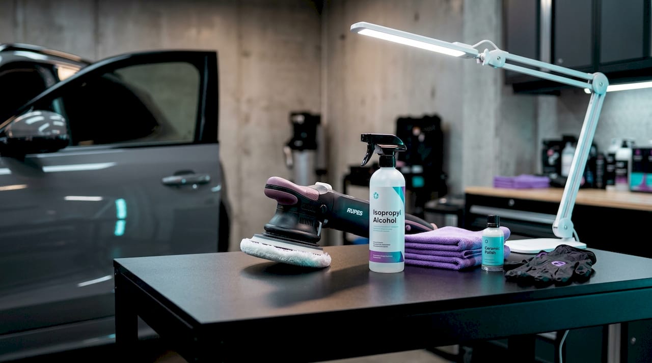 Ceramic coating preparation tools laid out