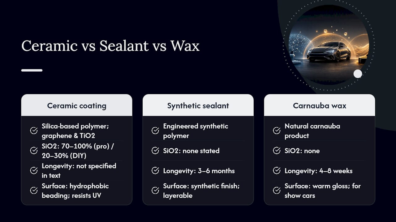 Comparison infographic of protective coating types
