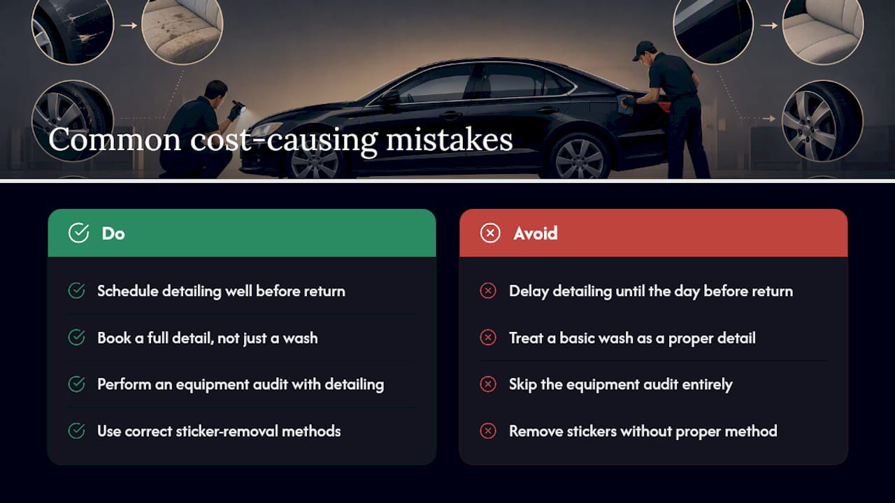 Six common lease-return detailing mistakes