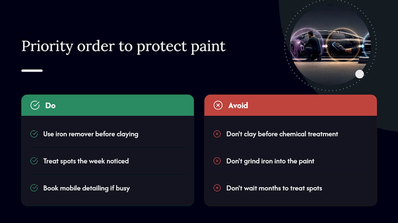 The priority order that actually protects your paint — overview diagram