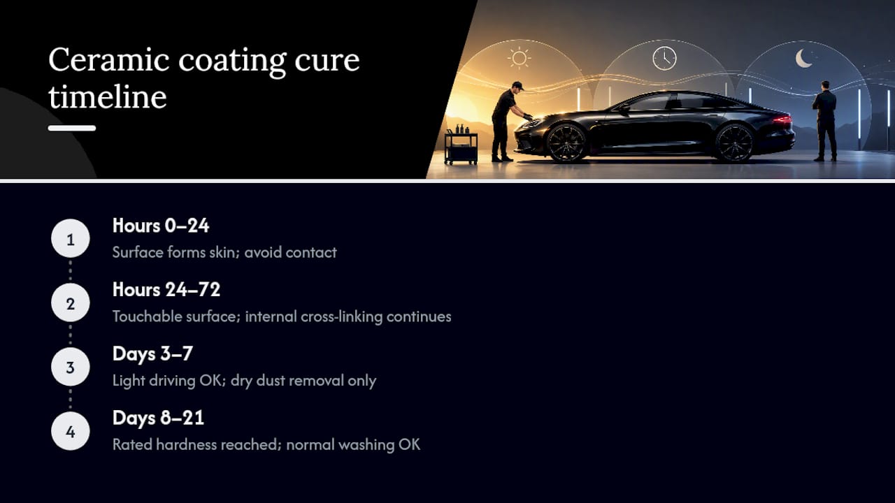 Ceramic coating cure stages timeline