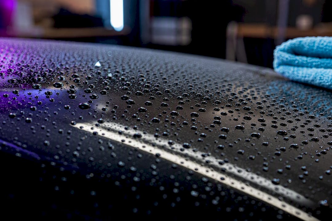 Water beads on ceramic coated paint