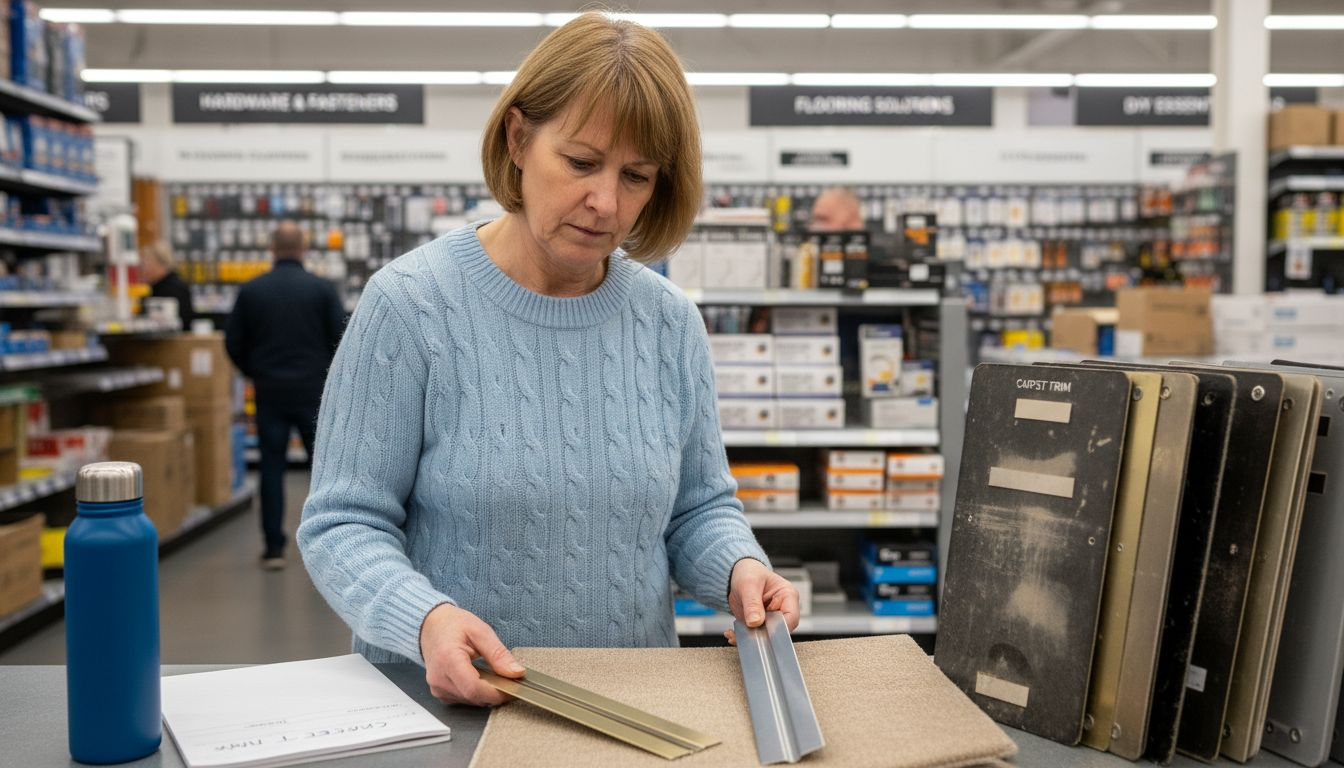 Choosing metal carpet trims under store lights