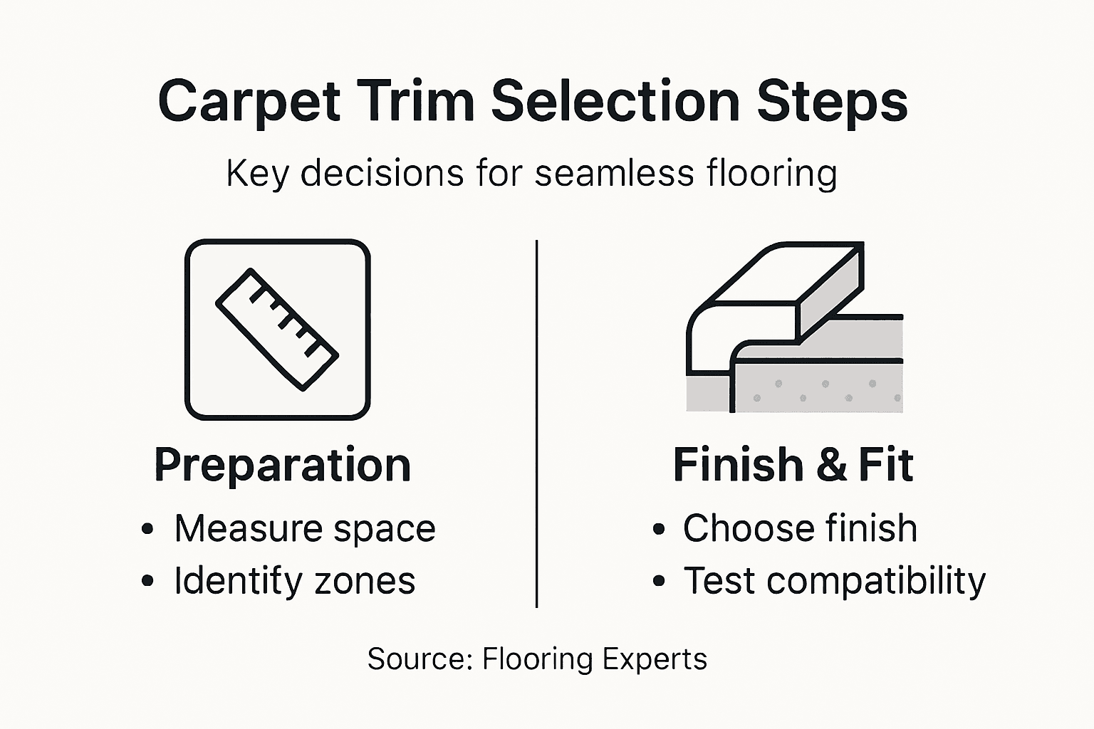 Infographic of carpet trim selection steps