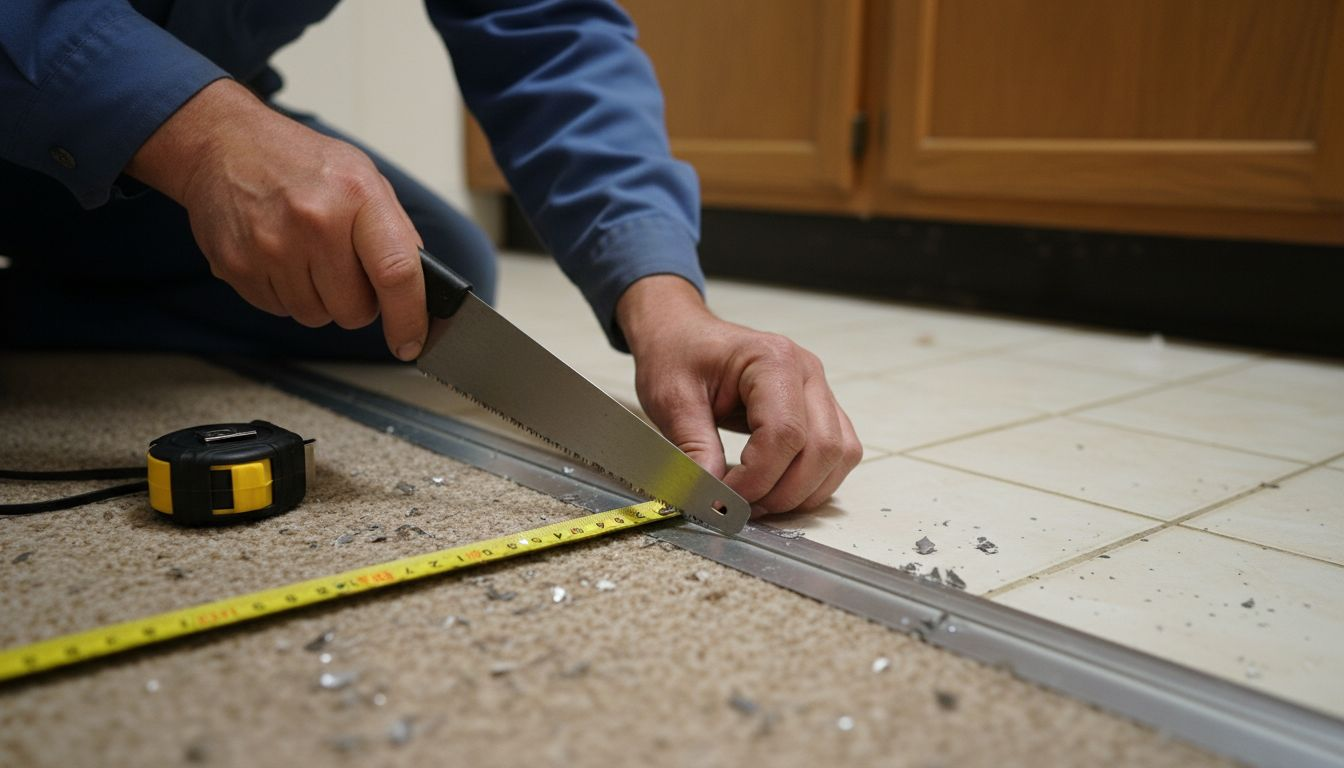 Dry fitting a metal transition trim