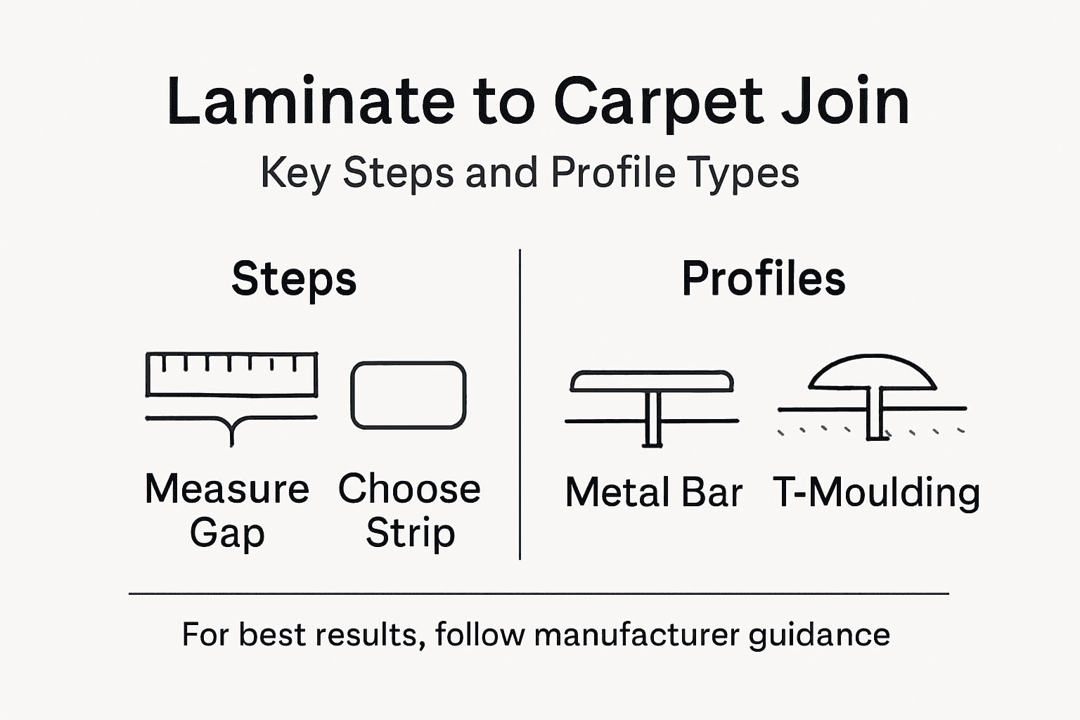 Infographic showing steps and types for joining floors