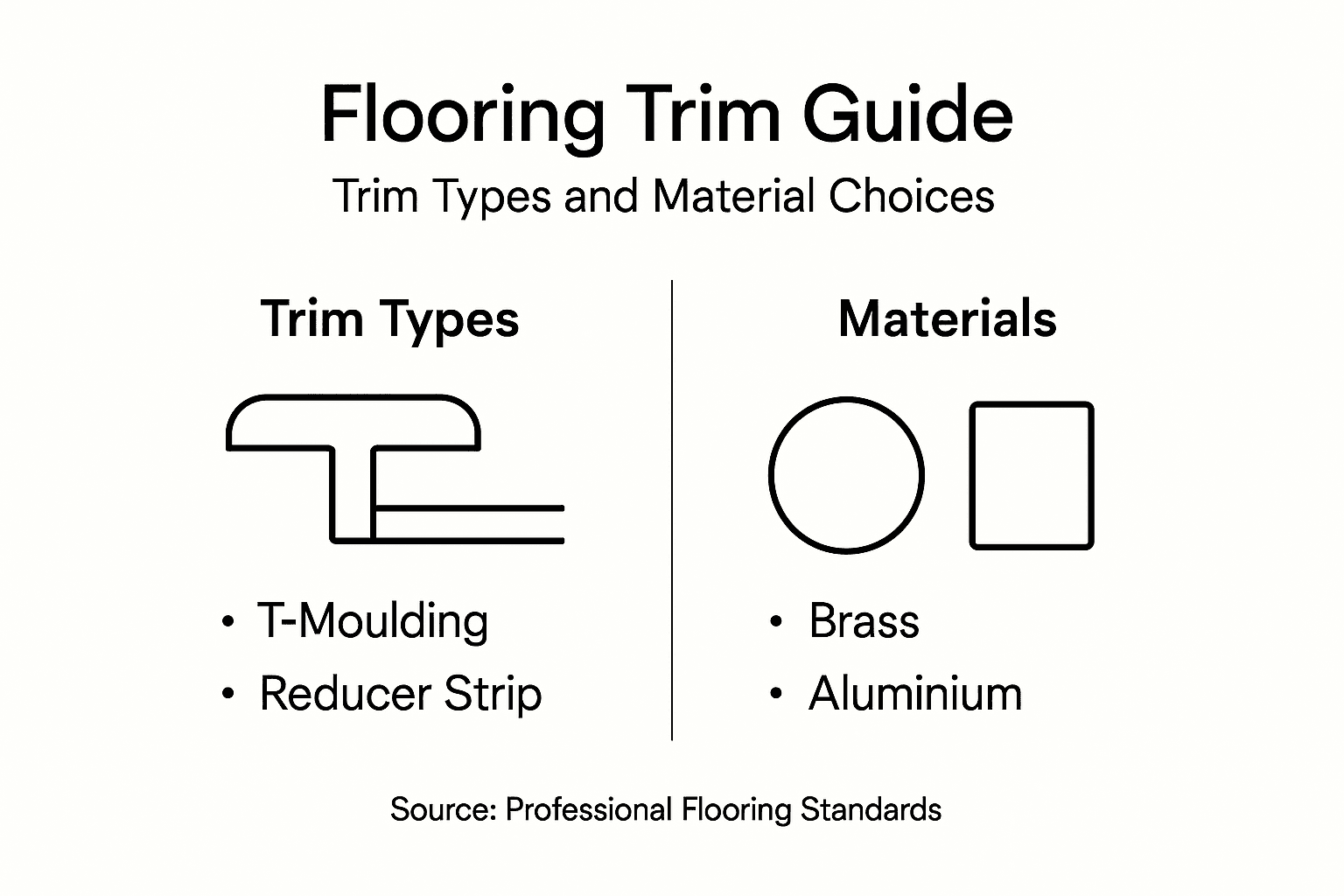 Infographic of trim types and materials