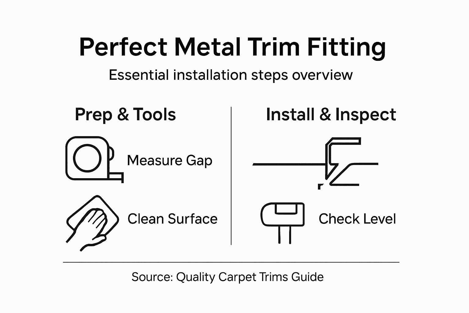 Infographic showing metal trim installation overview