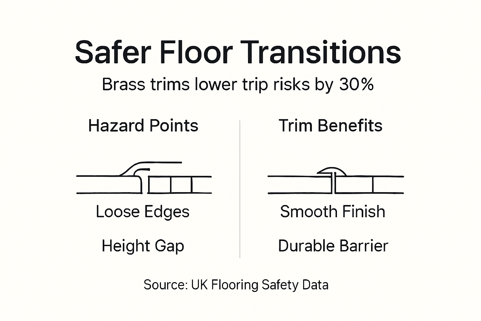 Infographic showing brass trim benefits for safety