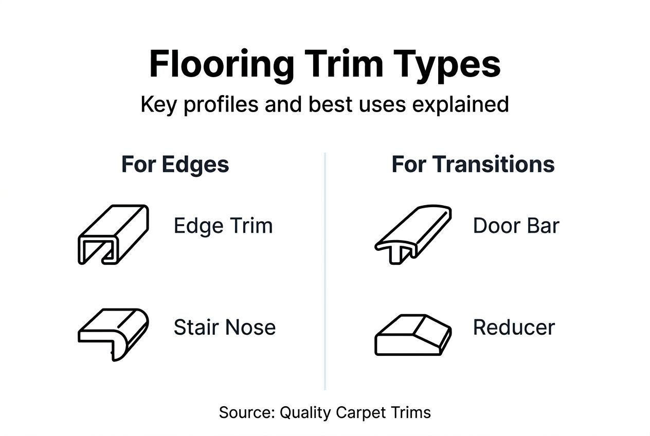 Infographic of main flooring trim types