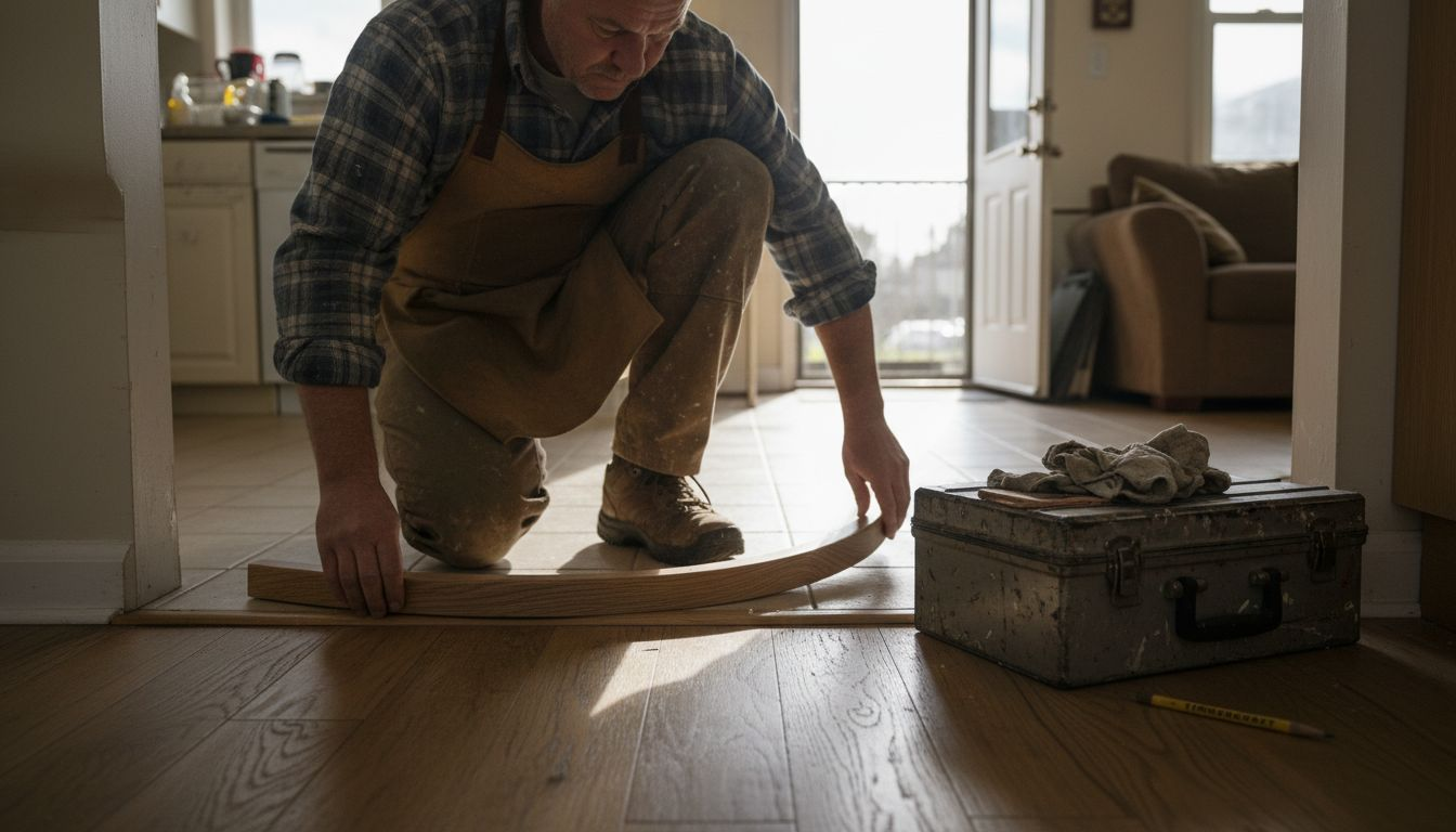 Reducer strip placed between two different floors