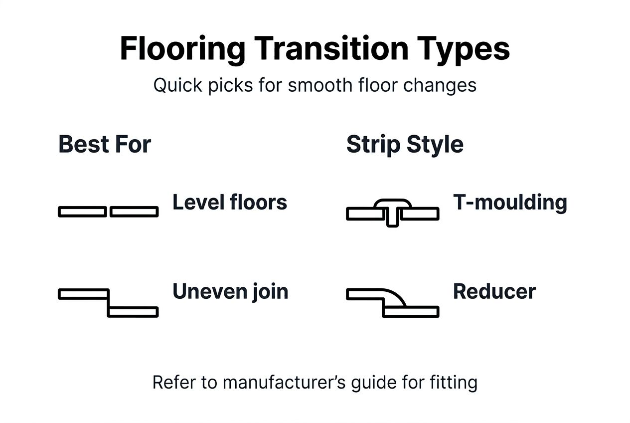 Infographic of flooring transition types and uses