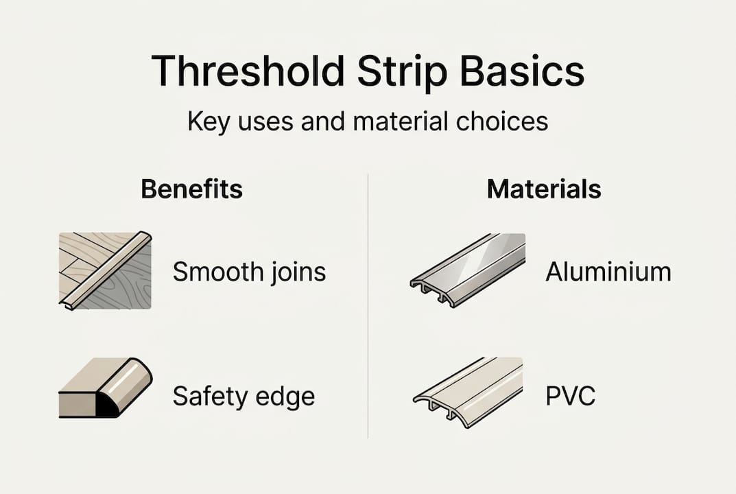Infographic of threshold strip types and advantages