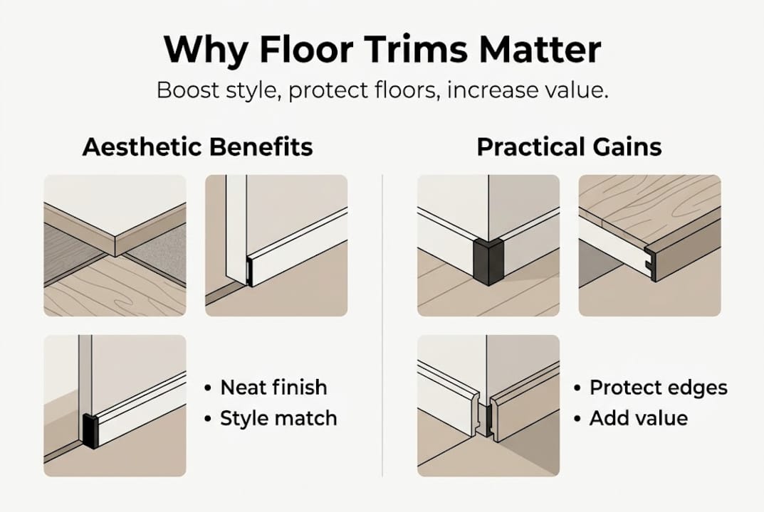Infographic about floor trims benefits