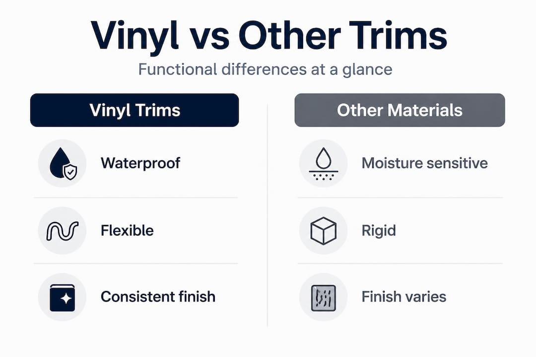 Vinyl trims compared to other materials