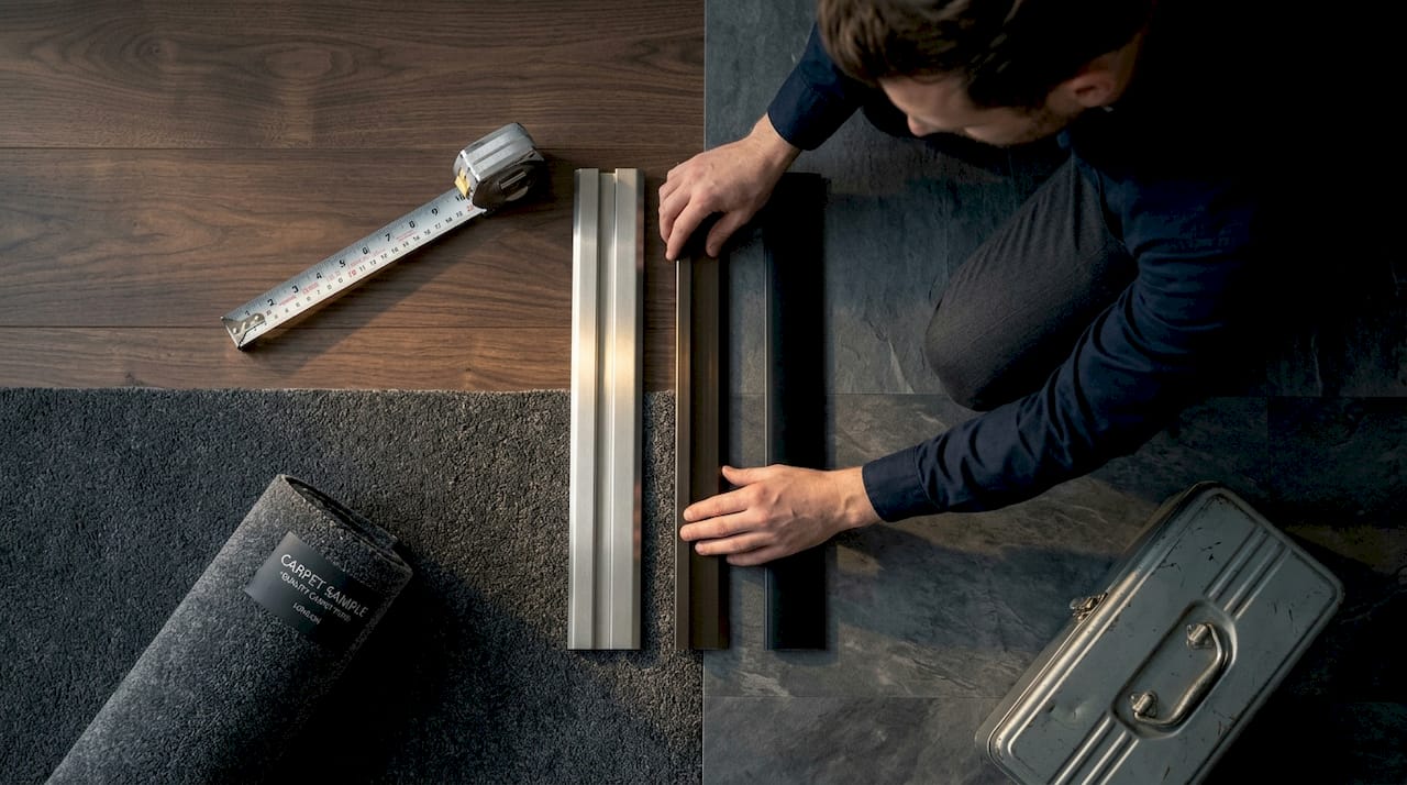 Different door bar types beside floor samples