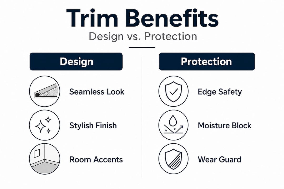 Infographic comparing trim design and protection benefits