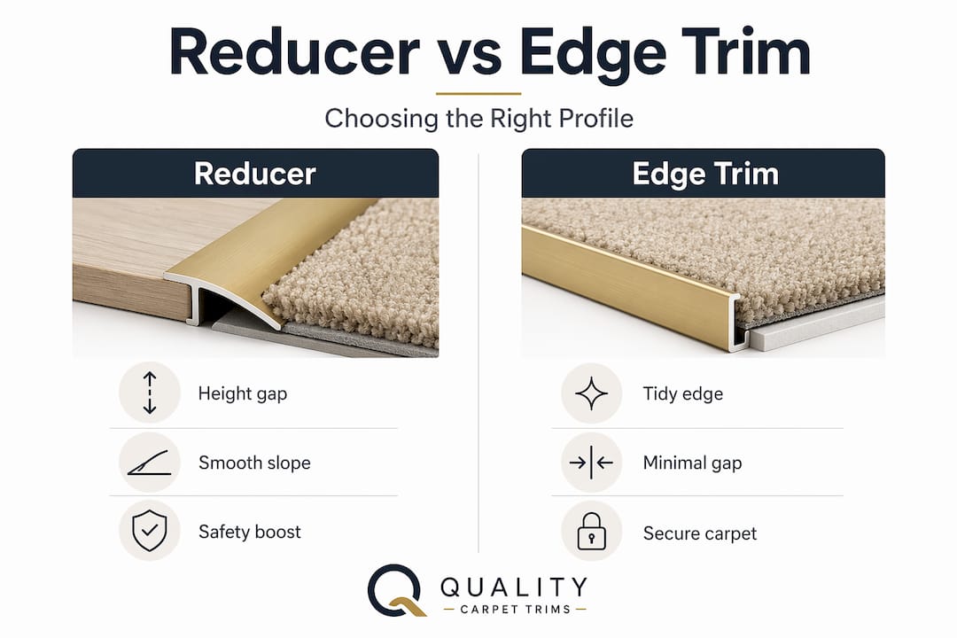 Infographic comparing reducer and edge trim