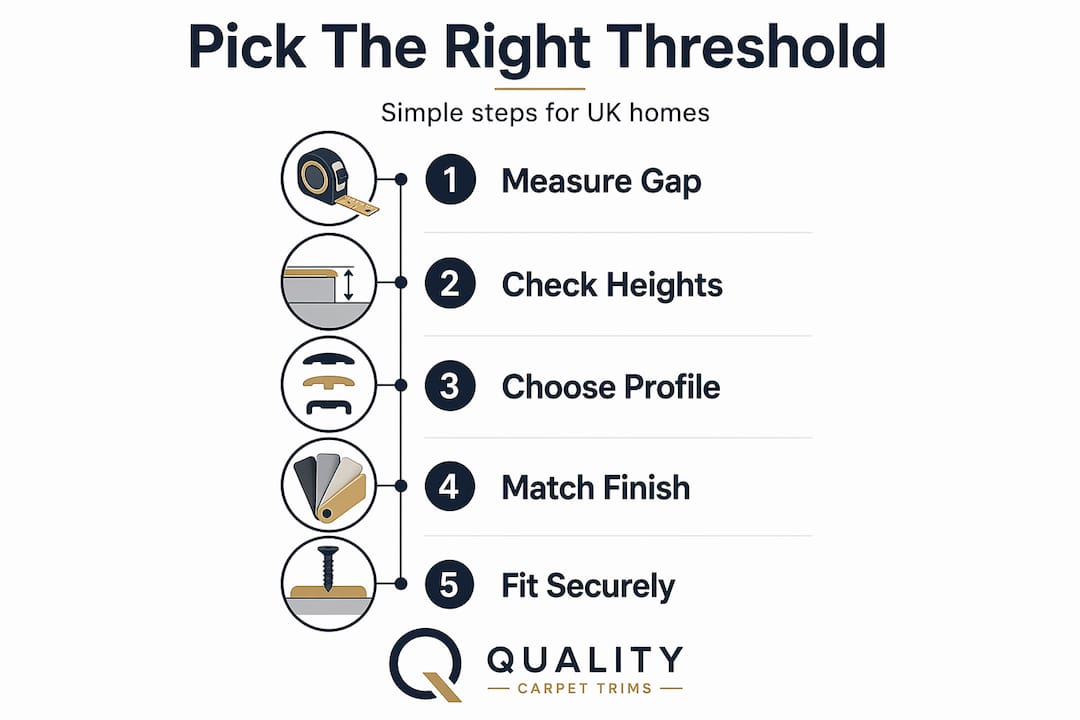 Infographic step-by-step flooring threshold selection