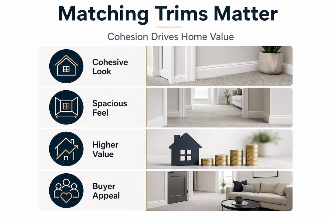 Infographic showing benefits of matching trim finishes