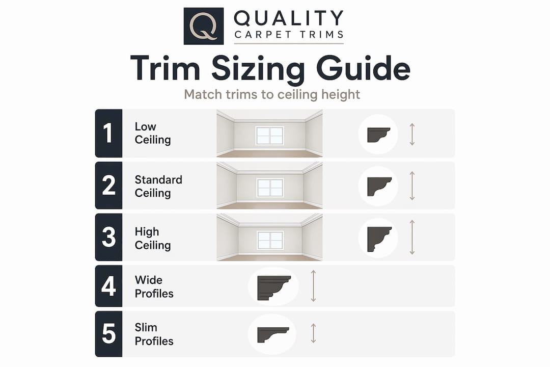 Vertical guide for selecting trim sizes