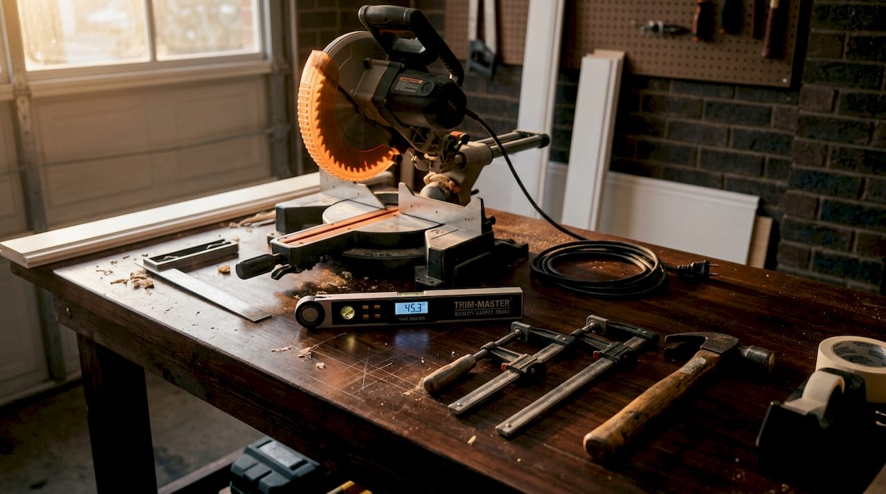 Floor trim installation tools setup