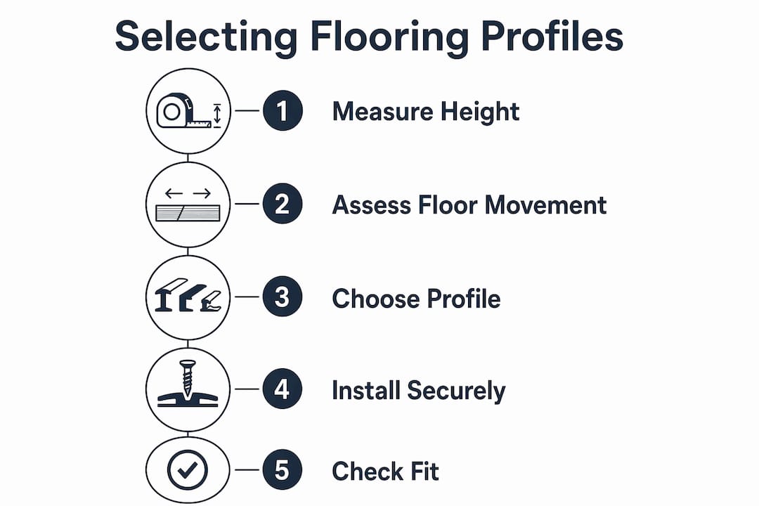 Infographic showing steps to select flooring profiles
