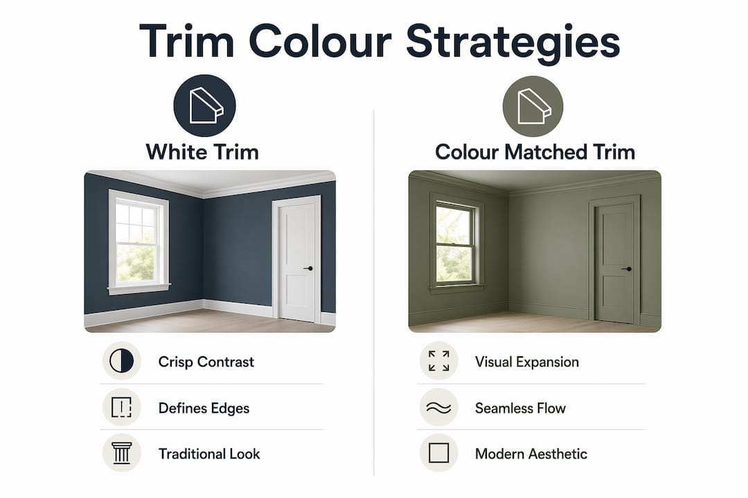 Infographic comparing white trim and colour matched trims