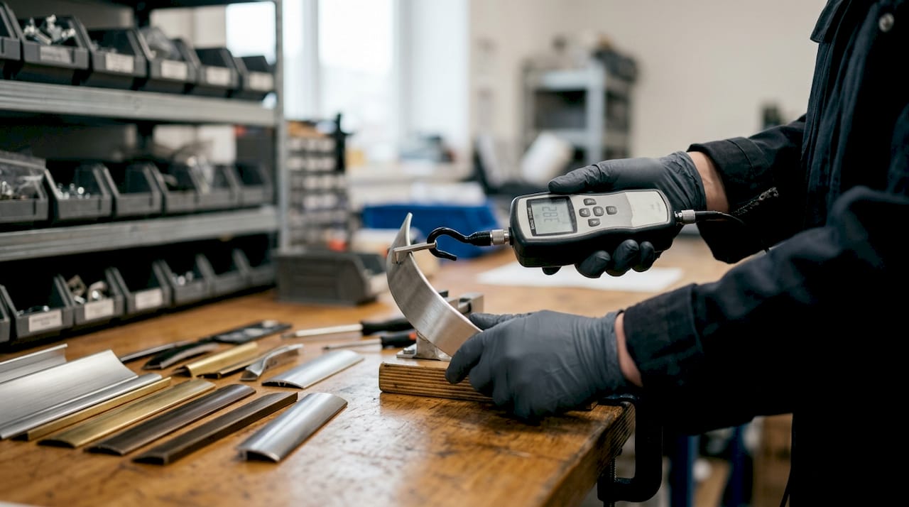 Hands-on trim attachment testing with force gauge