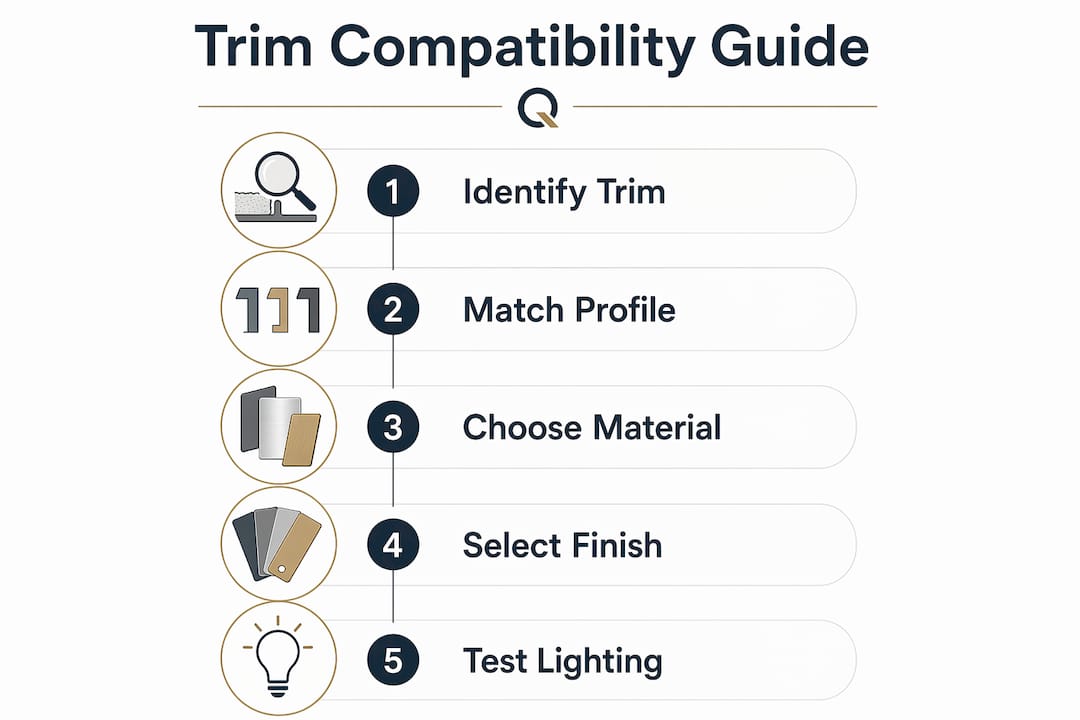 Infographic illustrating trim compatibility steps