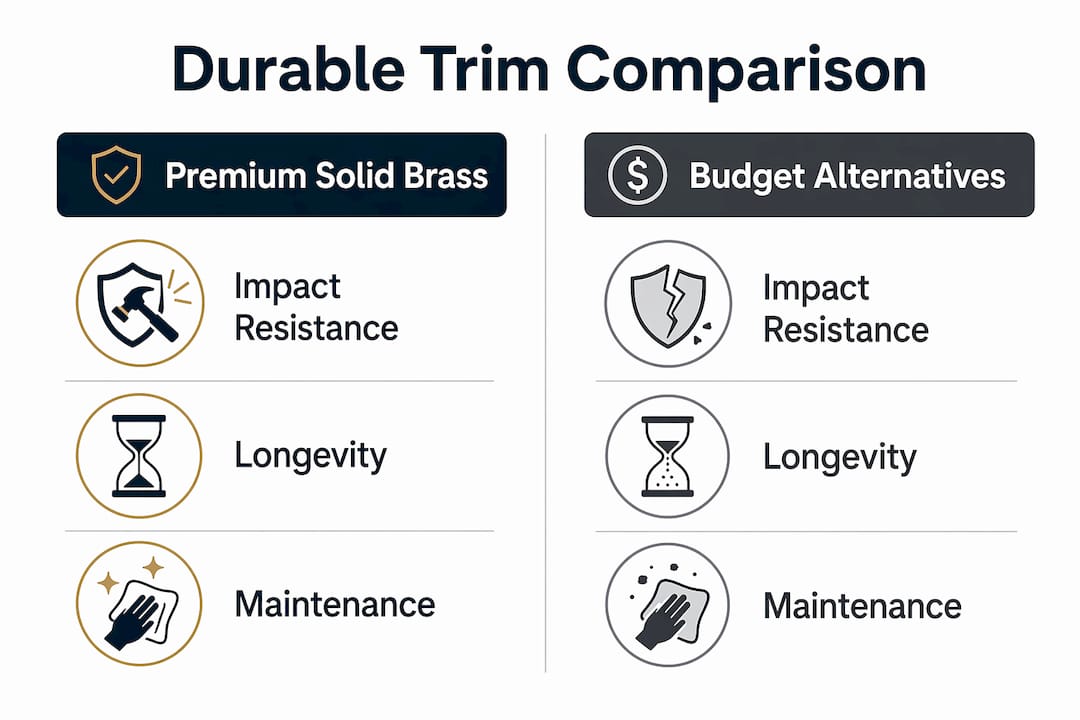 Infographic comparing durable trims and budget alternatives