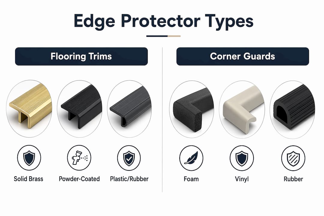 Infographic comparing edge protector types
