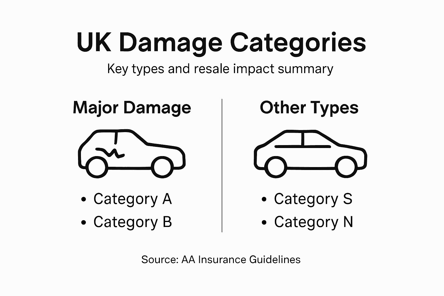 Infographic explaining UK car damage categories