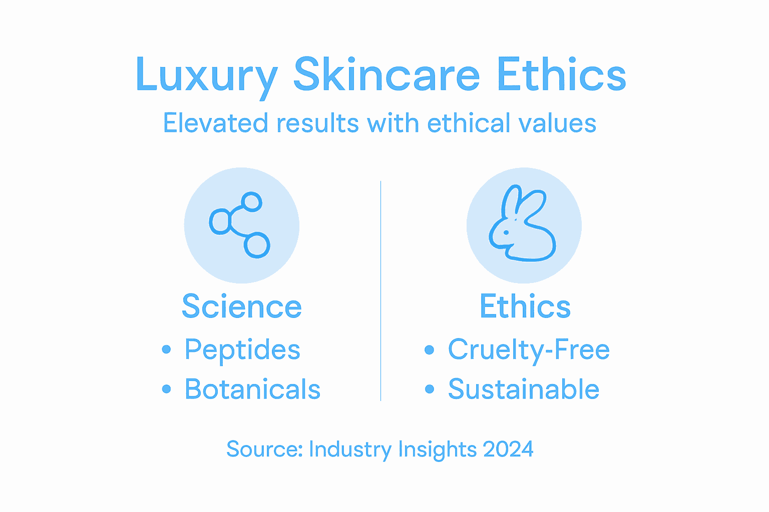 Infographic luxury skincare ethics and science overview