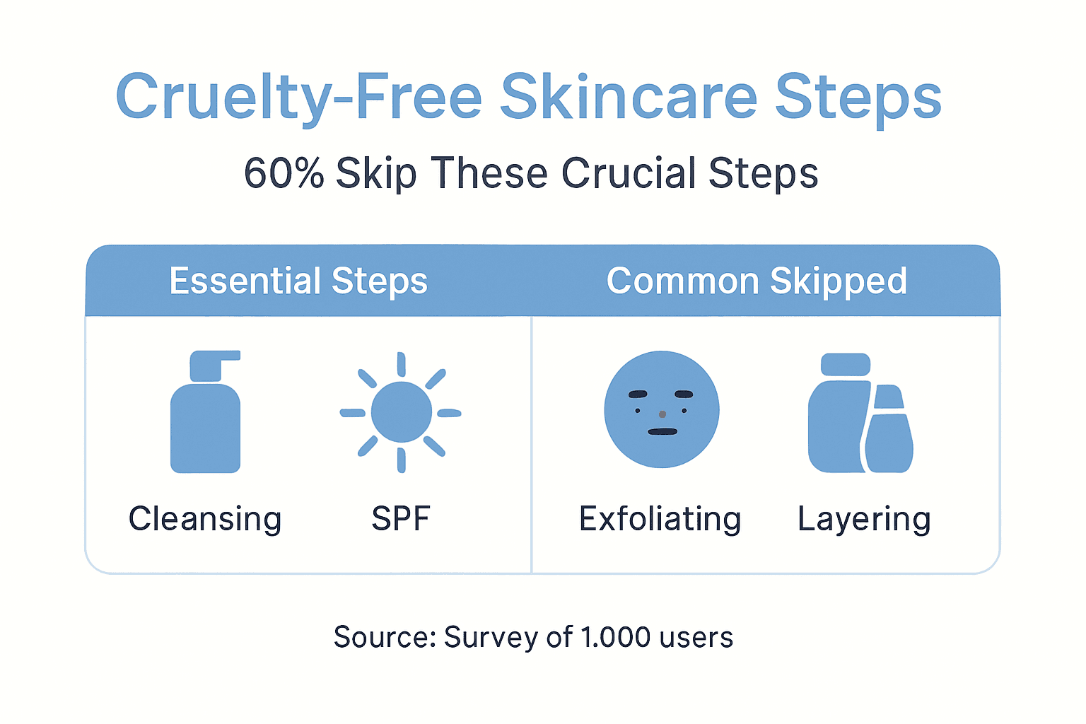 Infographic of skincare steps skipped by users