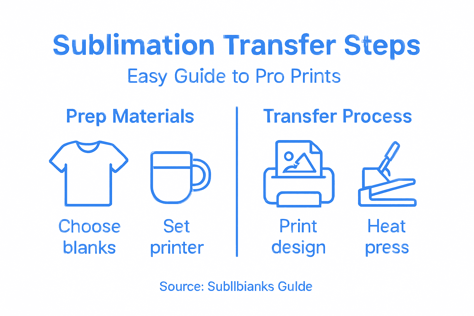 Infographic showing sublimation transfer process steps