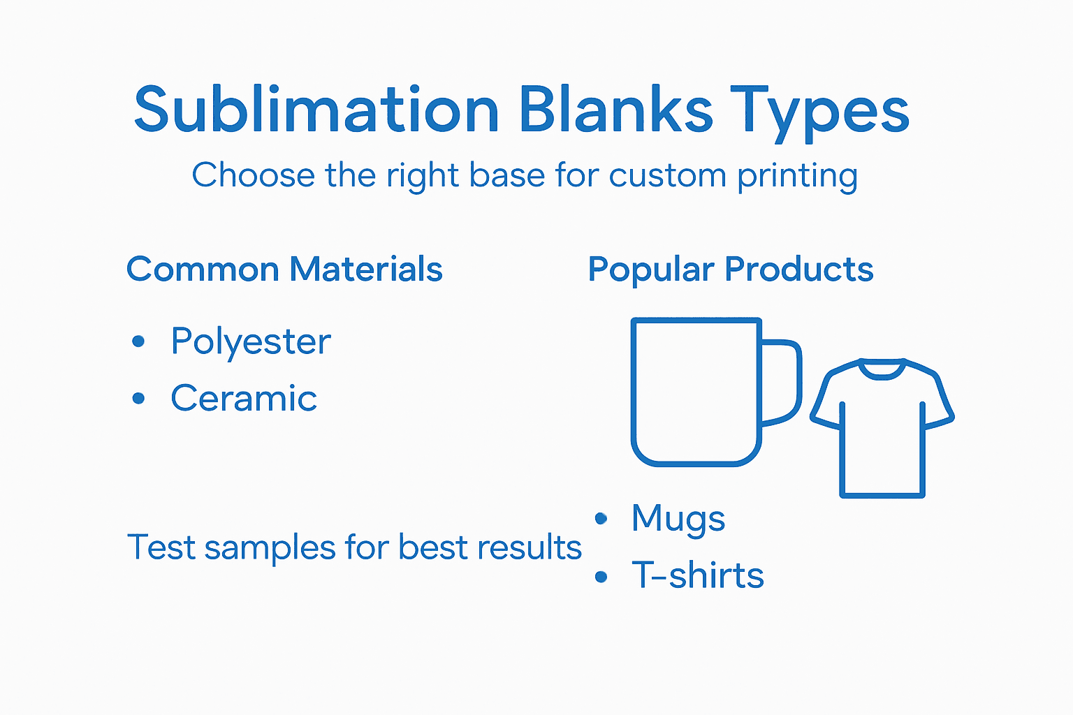 Infographic on types and uses of sublimation blanks