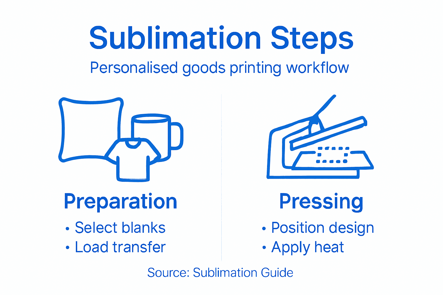 Infographic showing sublimation printing workflow