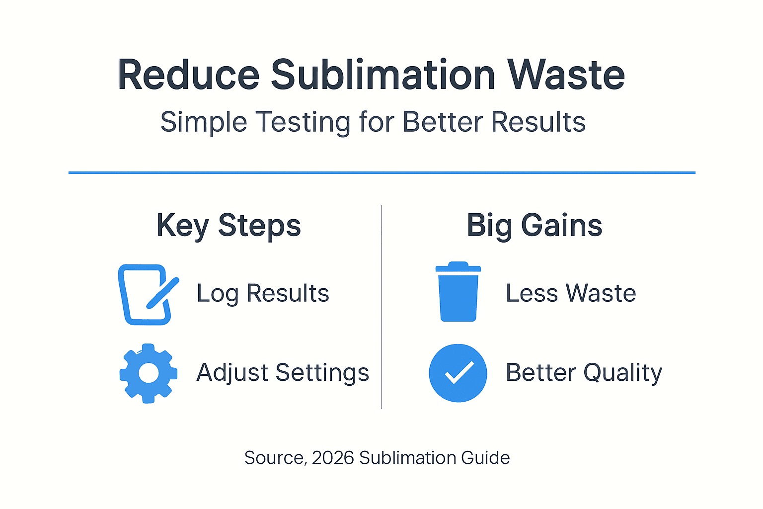 Infographic reducing waste and improving sublimation print