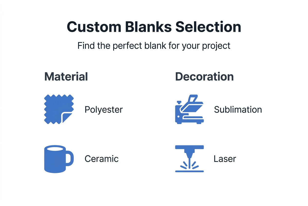 Infographic showing types and uses of blanks