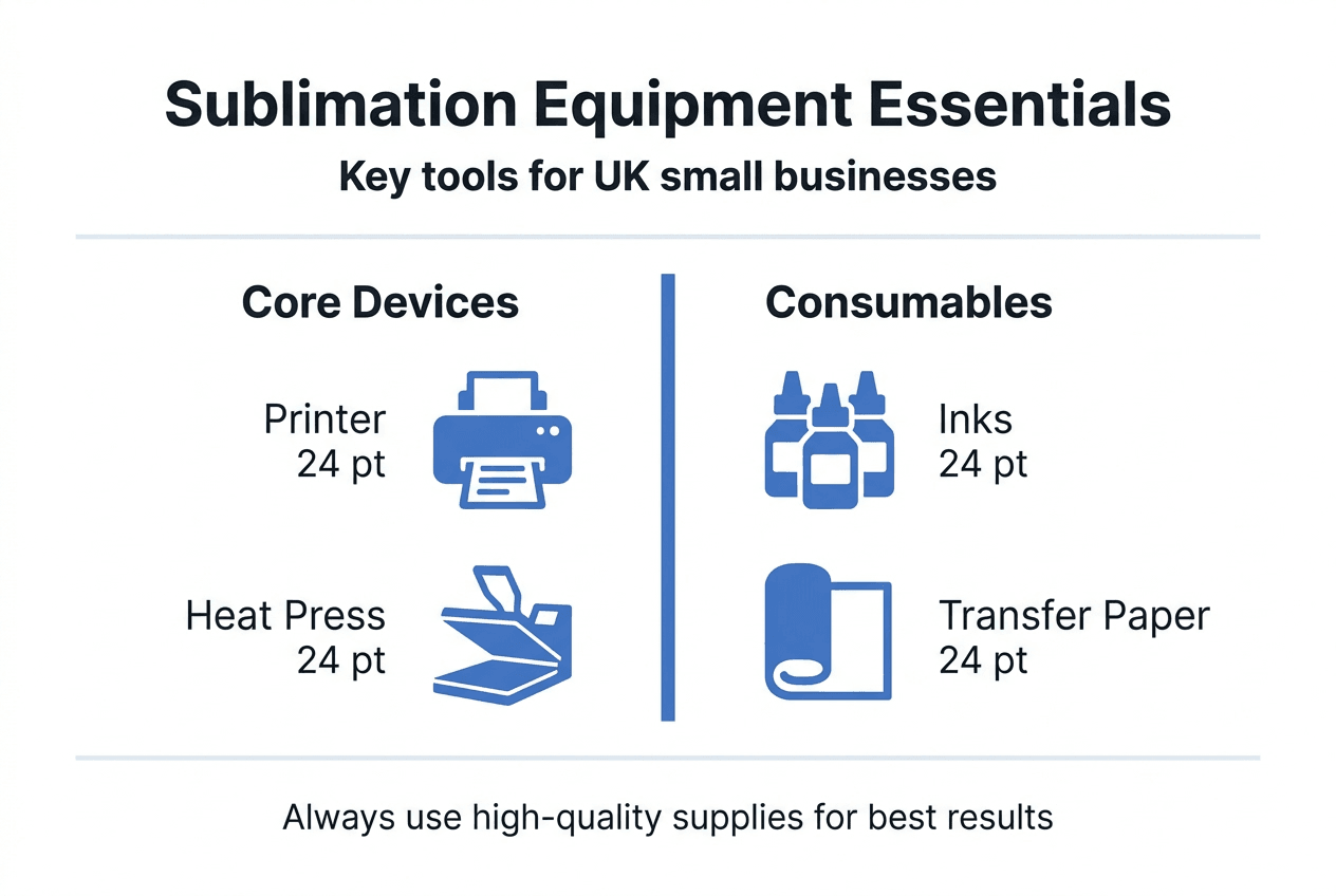 Infographic of key sublimation equipment essentials